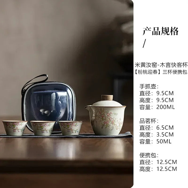 Portable travel tea set Quick Cup One pot three cups outdoor tea tea cup