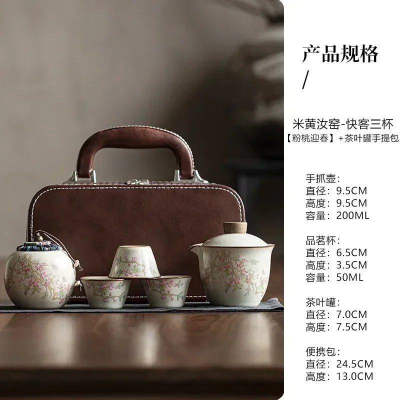 Portable travel tea set Quick Cup One pot three cups outdoor tea tea cup