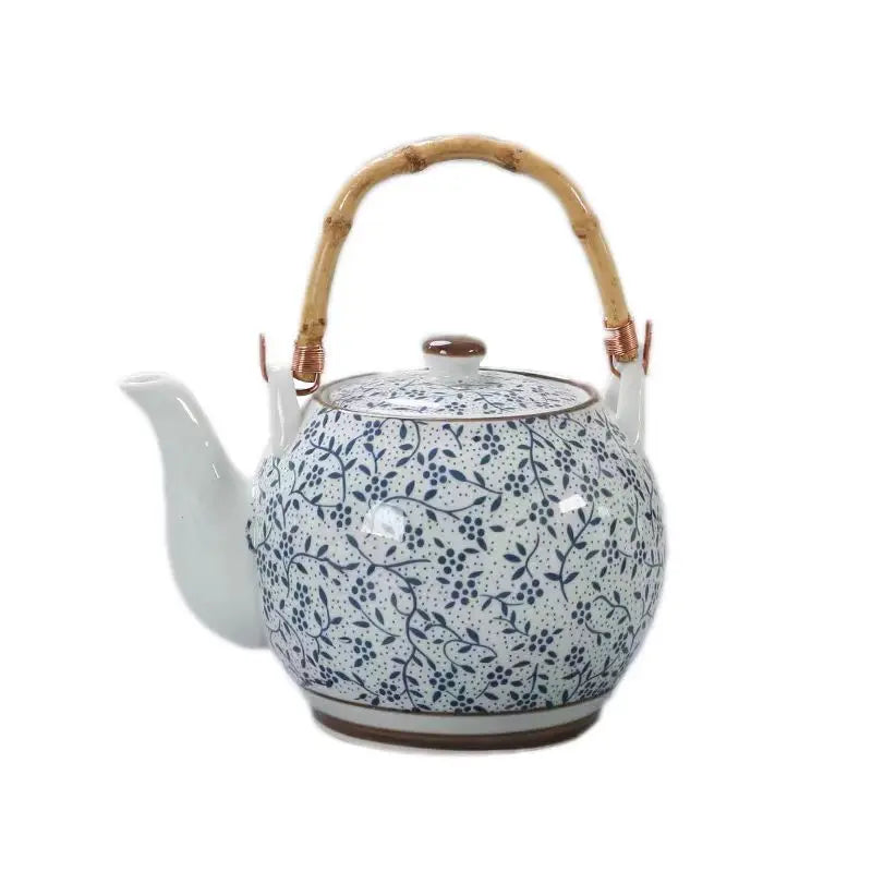 Ceramic teapot 900ML-2000ML , large capacity, blue and white porcelain, ceramic handmade teapot handle tea pot with filter