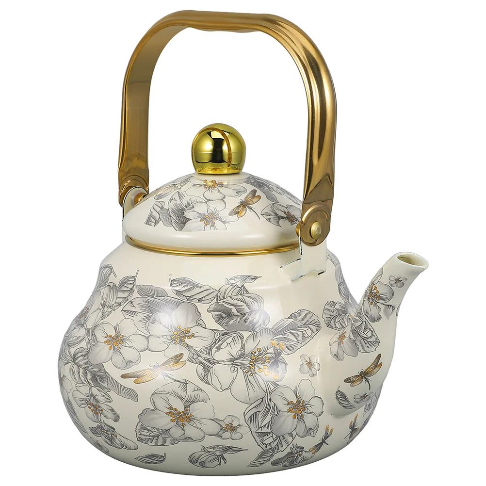 Enamel Tea Maker Retro Coffee Pot Stovetop Kettle Induction Teapot Porcelain Enameled Teakettle
