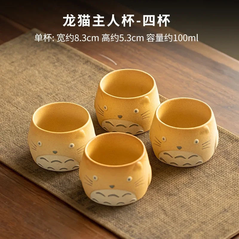 Cute Cartoon Teapot Ceramic Cooking Teapot Household Rough Pottery Teacup Kung Fu Tea Set