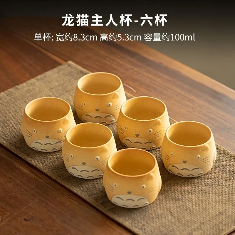 Cute Cartoon Teapot Ceramic Cooking Teapot Household Rough Pottery Teacup Kung Fu Tea Set
