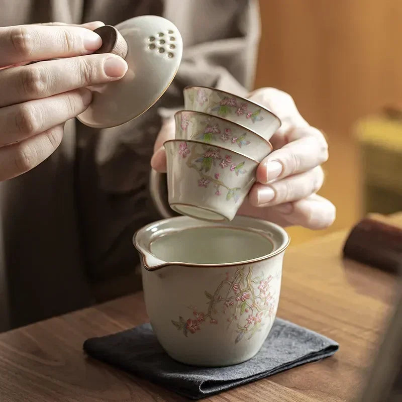 Portable travel tea set Quick Cup One pot three cups outdoor tea tea cup
