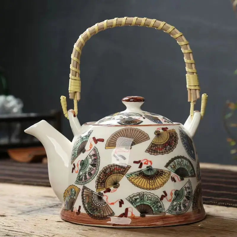 Ceramic teapot 900ML-2000ML , large capacity, blue and white porcelain, ceramic handmade teapot handle tea pot with filter