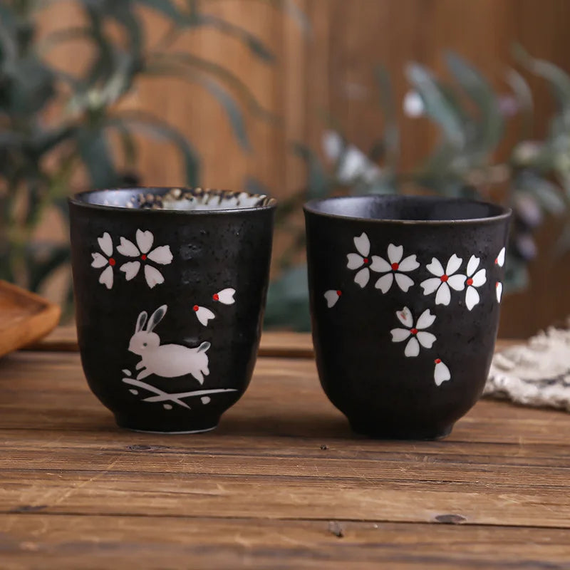1PC Japanese style ceramic cup hand-painted home tea cup, Japanese cuisine ceramic coffee