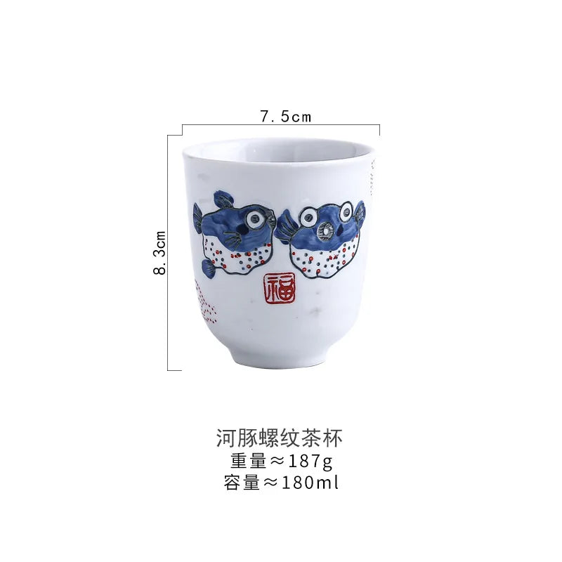 1PC Japanese style ceramic cup hand-painted home tea cup, Japanese cuisine ceramic coffee