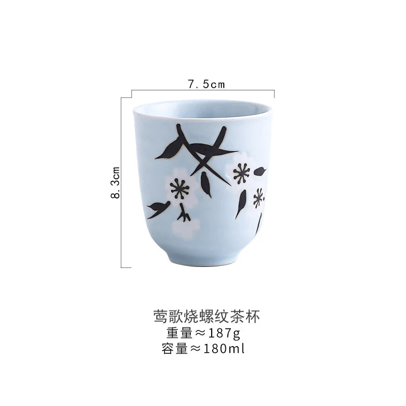 1PC Japanese style ceramic cup hand-painted home tea cup, Japanese cuisine ceramic coffee